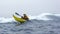 MENDOCINO, CALIFORNIA, USA - JUNE 8. Kayaker paddle open coast o