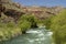 mendoza argentina fast and narrow canyon of the atuel river fast in its waters for sports with erosion and disintegration of rocks