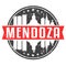 Mendoza, Capital Department, Mendoza Province, Argentina Round Travel Stamp. Icon Skyline City Design. Seal Tourism Vector Badge I