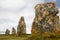Menhir alignment in Brittany, France