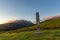 Menhir of Arlobi at sunset, Gorbea Natural Park, Alava, Spain