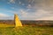 Menhir on the hill at sunset in Morinka village