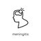 Meningitis icon. Trendy modern flat linear vector Meningitis icon on white background from thin line Diseases collection