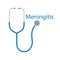 Meningitis text and stethoscope icon