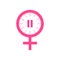 Menopause icon,in pink color. On a white background.