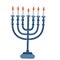 Menorah hanukkah icon flat, cartoon style. Vector illustration