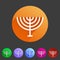 Menorah hanukkah icon flat web sign symbol logo label