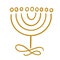 Menorah Hanukkah Shape Illustration Logo Icon Art