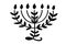 Menorah Hanukkah Shape Illustration Logo Icon Art