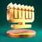 Menorah icon. Fortuna Gold Menorah symbol on golden podium