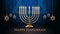 menorah icon happy hanukkah judaism religious holidays hebrew celebration banner candelabrum with candles horizontal