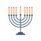 Menorah icon happy hanukkah judaism religious holidays hebrew celebration concept candelabrum with candles