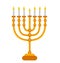 Menorah icon. Menorah flat style. Menorah isolated on white background.