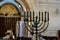 Menorah inside synagogue