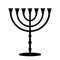 Menorah. Jewish symbol. Black silhouette.