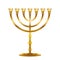 Menorah. Jewish symbol. Golden silhouette.