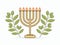 Menorah and olives branch cartoon graphic
