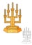 Menorah. Seven branched candlestick