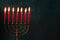 Menorah with seven burning candles