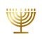 Menorah symbol isolated gold judaism religion sign