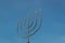 The menorah is a symbol of Judaism. Monument to the victims of the Holocaust in the village of Bogdanovka. Ukraine.