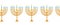 Menorahs seamless vector border. Hanukkah repeating pattern horizontal blue gold yellow Jewish holiday candle holder. Hanukkah