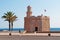 Menorca, Balearic Islands, Spain, castle, Ciutadella, port, anchor, palm tree