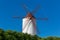 Menorca Es Mercadal windmill on blue sky at Balearics