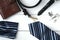 Mens accessories - wallet, belt, cufflinks, watch, tie clip, handkerchief