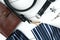 Mens accessories - wallet, belt, cufflinks, watch, tie clip, handkerchief on a white wooden background