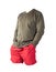 mens bomber jacket sports shorts isolated on white background. fashionable casual wear