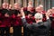 Mens choir performing in a cathedral