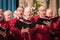 Mens choir performing in a cathedral