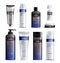 Mens Cosmetics Bottles Design Colored Realistic Icon Set