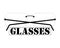 Mens glasses rimless with transparent lenses. Vector logo. Illustration on white background.