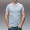 Mens gray Tshirt mockup with guy