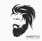 Mens hairstyle with a beard and mustache