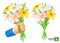 Mens Hand Holds Bouquet of Daisies 3d Illustration