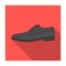 Mens leather shiny shoes with laces. Shoes to wear with a suit.Different shoes single icon in flat style vector symbol