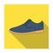 Mens leather shiny shoes with laces. Shoes to wear with a suit.Different shoes single icon in flat style vector symbol