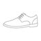 Mens leather shiny shoes with laces. Shoes to wear with a suit.Different shoes single icon in outline style vector