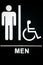 Mens Restroom Sign on Black