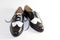 Mens Retro Black and White Leather Dress Shoes