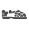 Mens sandal solid icon. Male summer shoes vector illustration isolated on white. Male footwear glyph style design