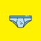 Mens underwear line icon