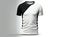 Mens white and black t shirt with short sleeve mockup, clothing & accessories