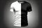 Mens white and black t shirt with short sleeve mockup, clothing & accessories