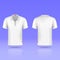 Mens white vector t-shirt realistic template