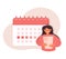 Menstrual Calendar Planning: Woman Using Smartphone app for Period Tracking