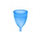 Menstrual cup 3D realistic. Feminine hygiene. Blue color menstrual cup. Protection for woman in critical days. Vector
